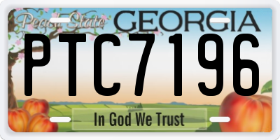 GA license plate PTC7196