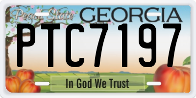 GA license plate PTC7197