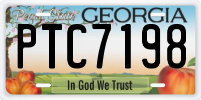 GA license plate PTC7198