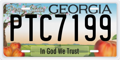 GA license plate PTC7199