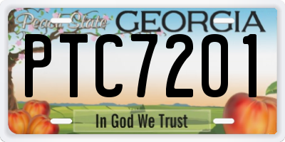 GA license plate PTC7201
