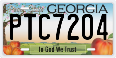 GA license plate PTC7204