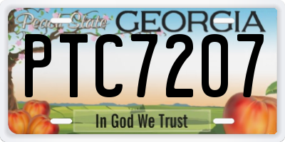 GA license plate PTC7207