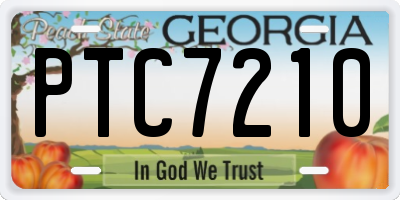 GA license plate PTC7210