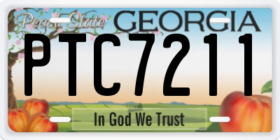 GA license plate PTC7211