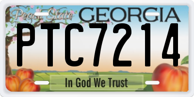 GA license plate PTC7214