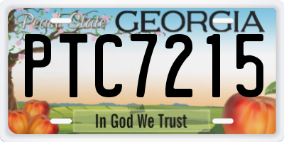 GA license plate PTC7215