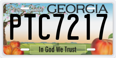 GA license plate PTC7217