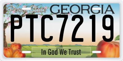 GA license plate PTC7219