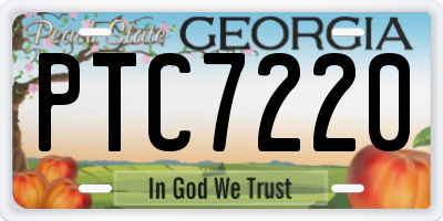 GA license plate PTC7220