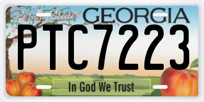 GA license plate PTC7223
