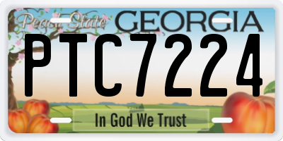 GA license plate PTC7224