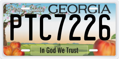 GA license plate PTC7226