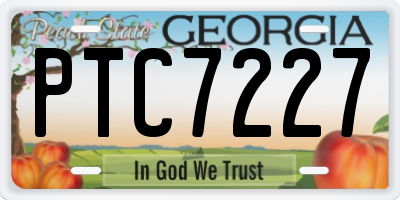 GA license plate PTC7227