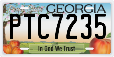 GA license plate PTC7235