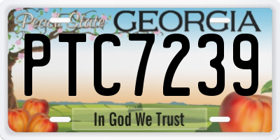 GA license plate PTC7239
