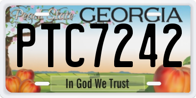 GA license plate PTC7242
