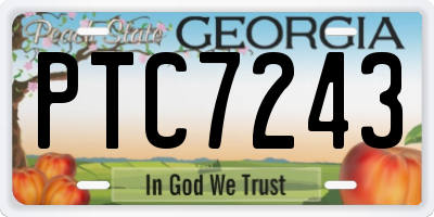 GA license plate PTC7243