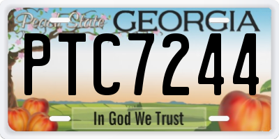 GA license plate PTC7244
