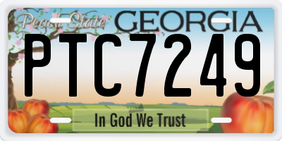 GA license plate PTC7249