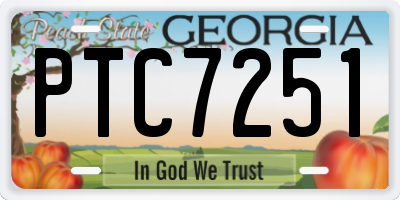 GA license plate PTC7251