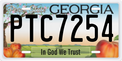 GA license plate PTC7254