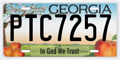 GA license plate PTC7257