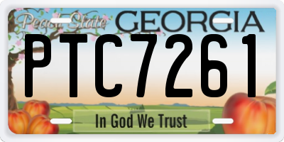 GA license plate PTC7261