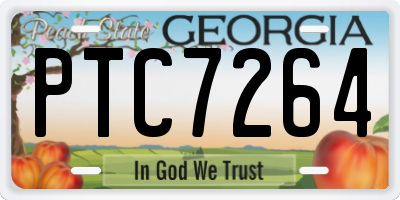 GA license plate PTC7264