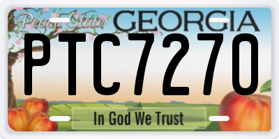 GA license plate PTC7270