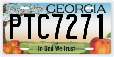 GA license plate PTC7271