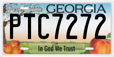 GA license plate PTC7272