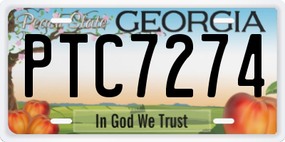 GA license plate PTC7274