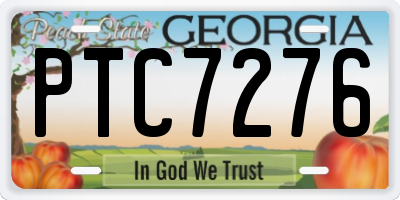 GA license plate PTC7276
