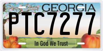 GA license plate PTC7277
