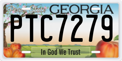 GA license plate PTC7279