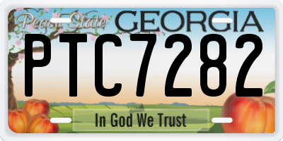 GA license plate PTC7282