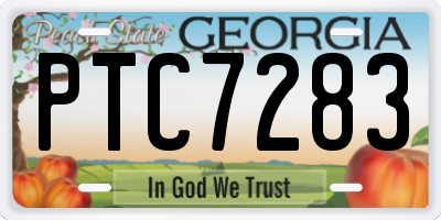 GA license plate PTC7283