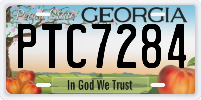 GA license plate PTC7284