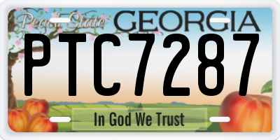 GA license plate PTC7287