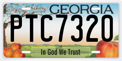 GA license plate PTC7320