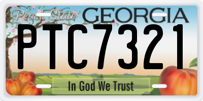 GA license plate PTC7321
