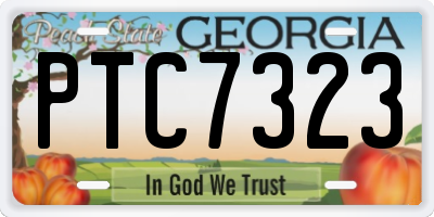 GA license plate PTC7323