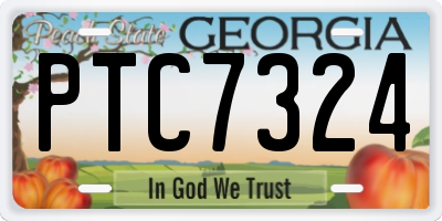 GA license plate PTC7324