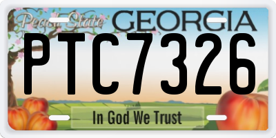 GA license plate PTC7326