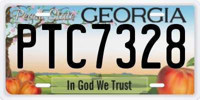 GA license plate PTC7328