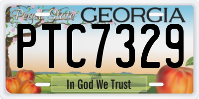 GA license plate PTC7329