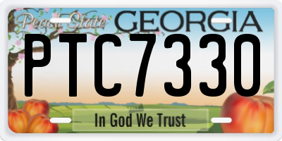 GA license plate PTC7330