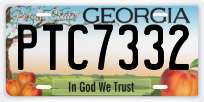 GA license plate PTC7332