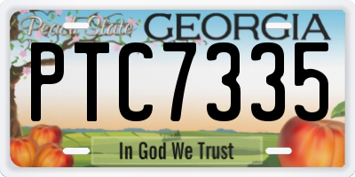 GA license plate PTC7335